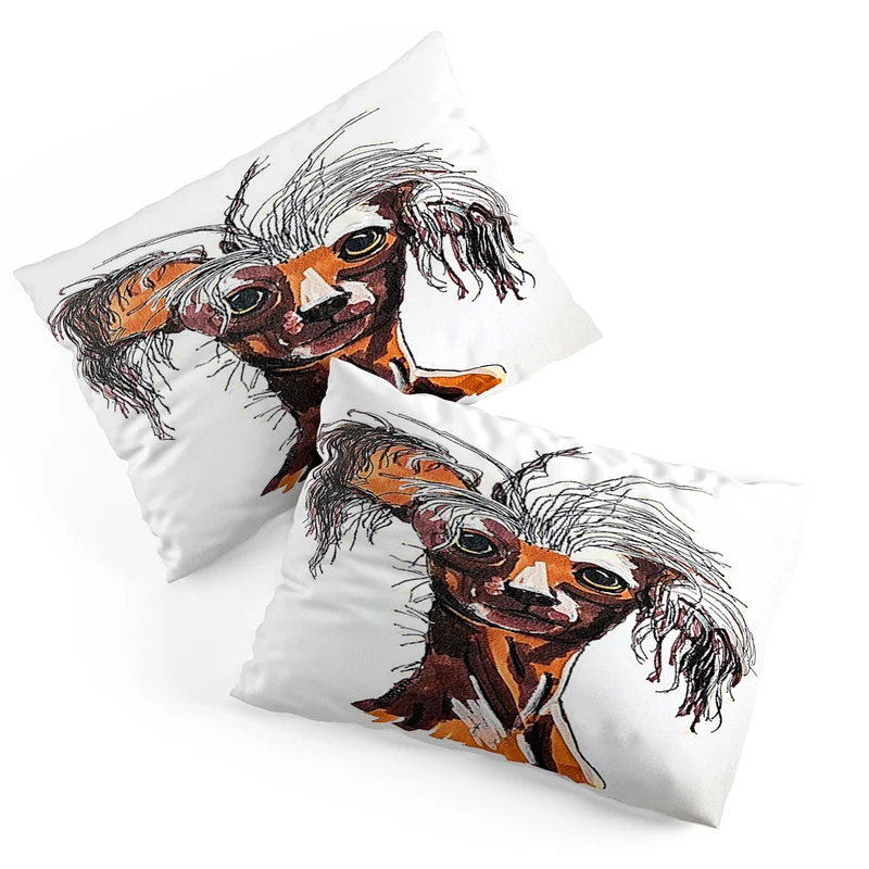 Whimsical Canine Portrait Pillow Sham