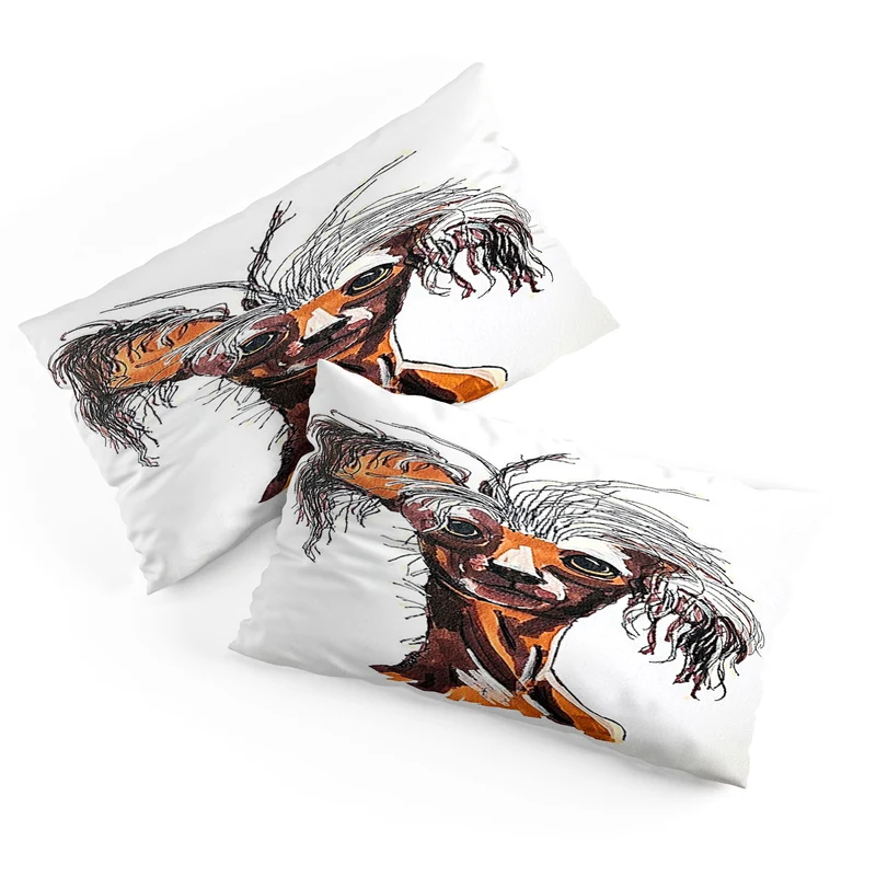 Whimsical Canine Portrait Pillow Sham