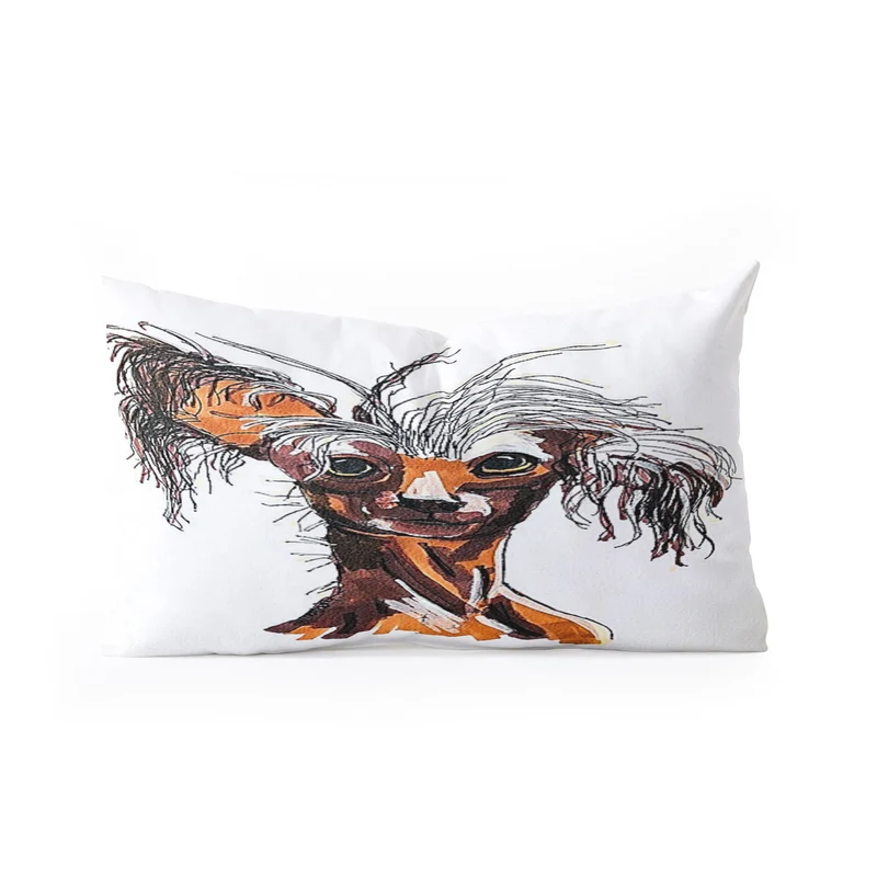 Whimsical Canine Portrait Rectangular Pillow