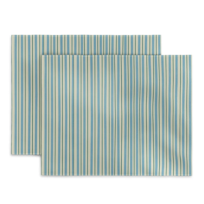 Vintage Blue and Green Vertical Stripes Placemat