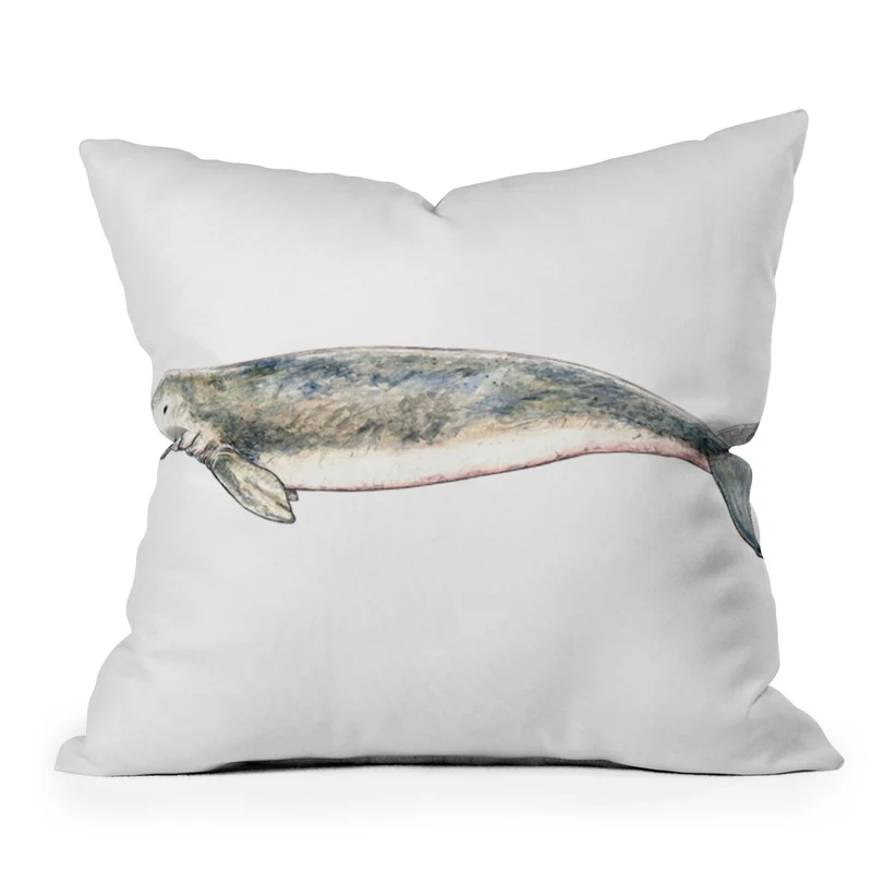 Dugong sea cow Throw Pillow