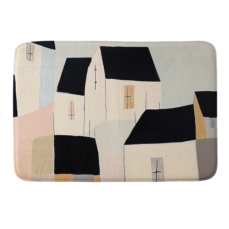 Folk Village Houses Bath Mat