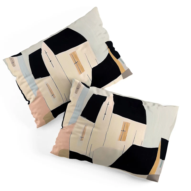 Folk Village Houses Pillow Sham