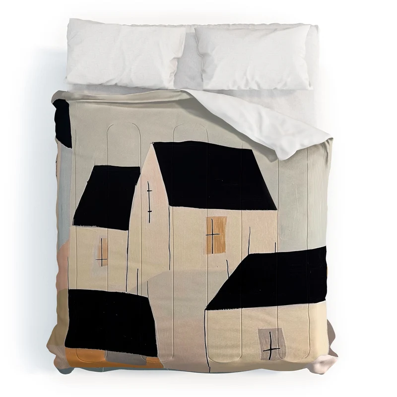 Folk Village Houses Comforter