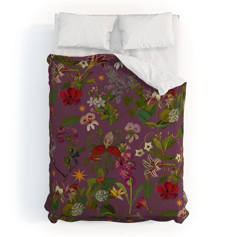 Amryllis Star Wine Duvet Cover