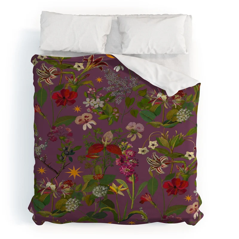 Amryllis Star Wine Duvet Cover