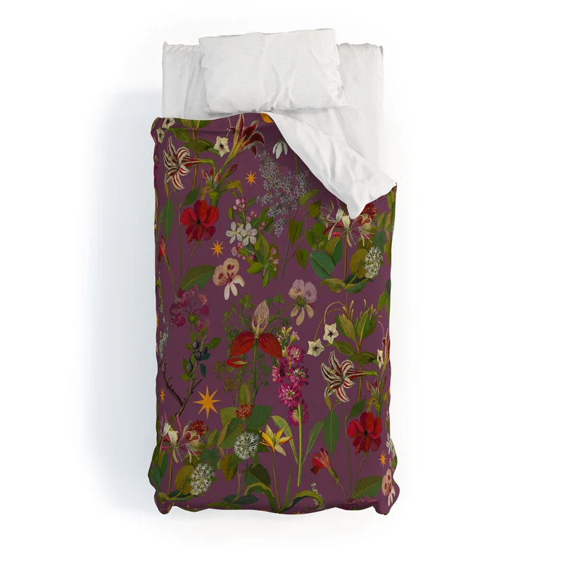 Amryllis Star Wine Duvet Cover