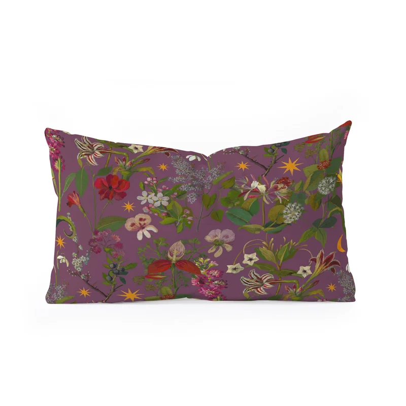 Amryllis Star Wine Rectangular Pillow