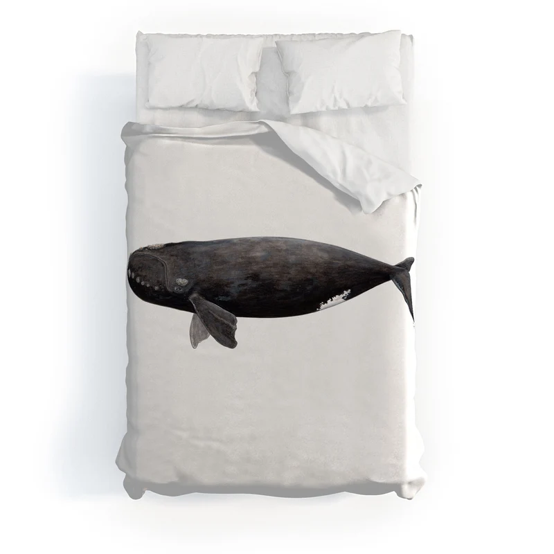 Northern right whale Duvet Cover