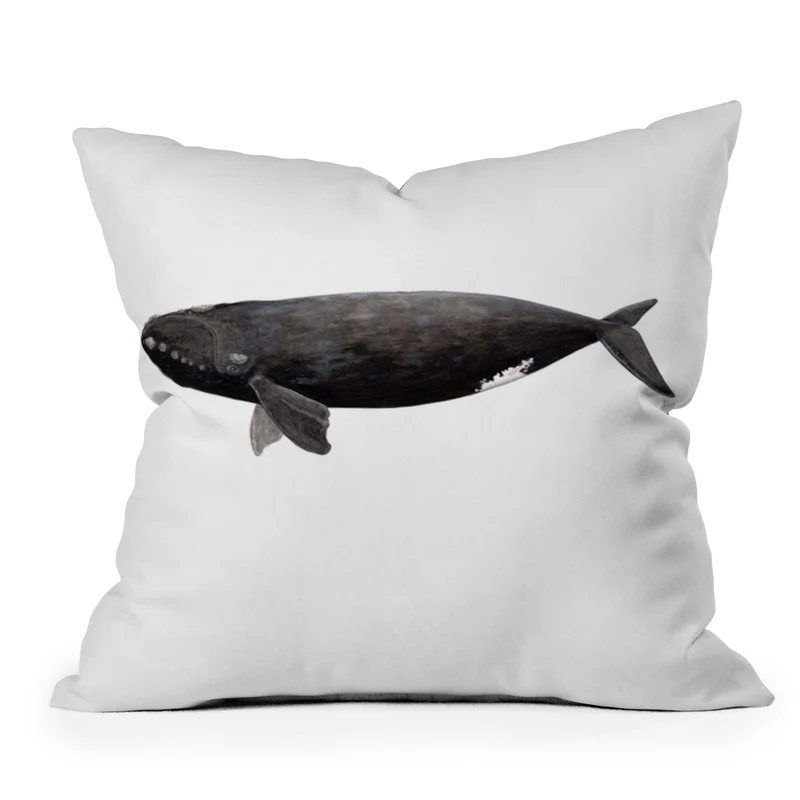 Northern right whale Throw Pillow