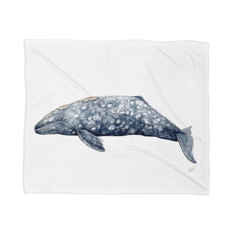 Grey whale Throw Blanket