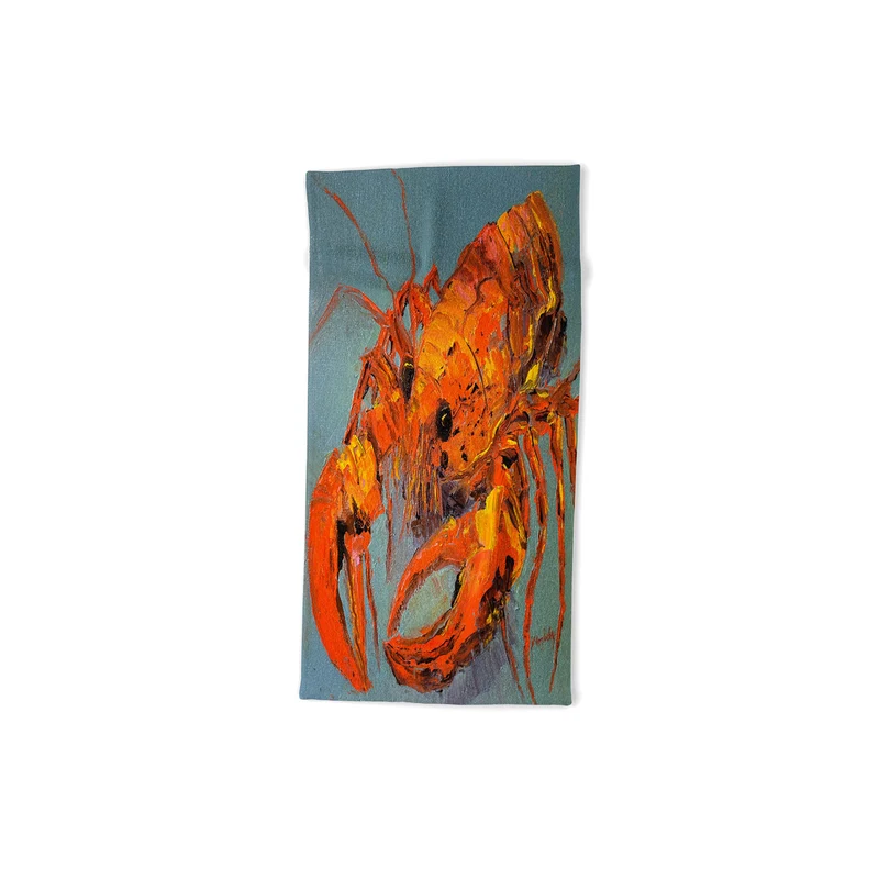 Vibrant Lobster Portrait Bath Towel
