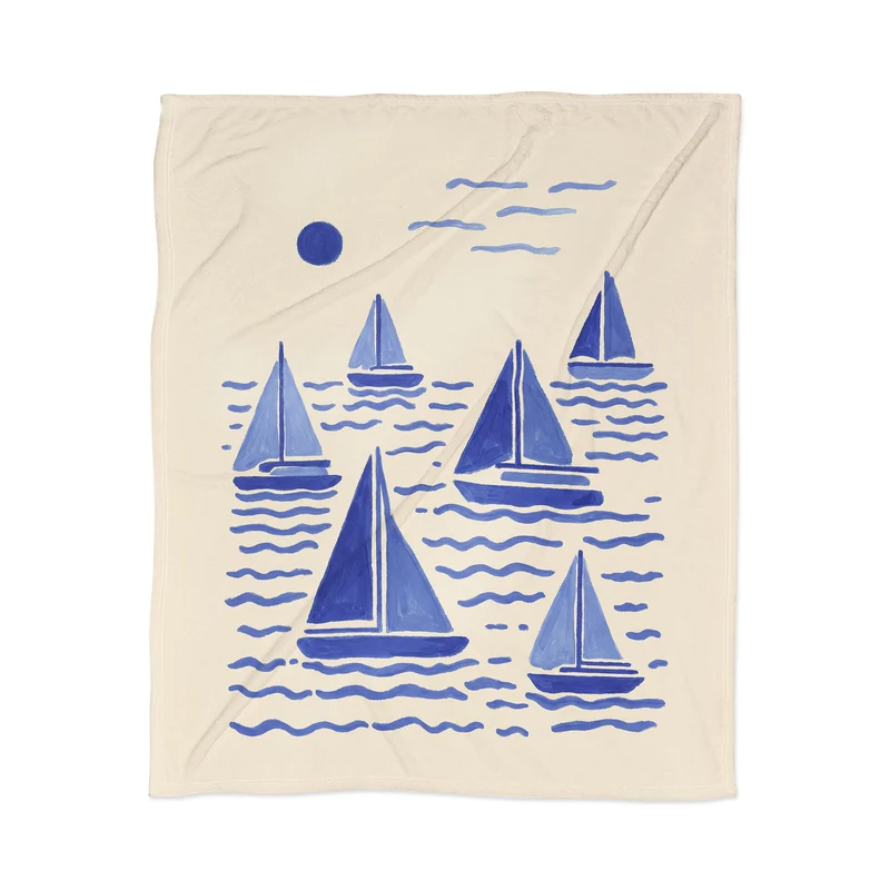 sailboats illustration Throw Blanket