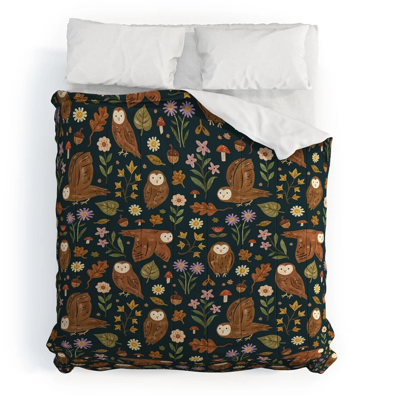 Folksy Fall Owls Comforter