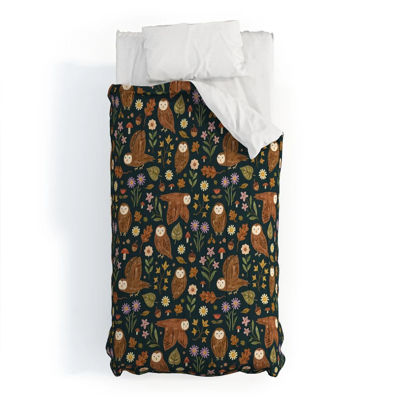Folksy Fall Owls Comforter