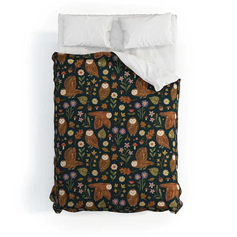 Folksy Fall Owls Comforter