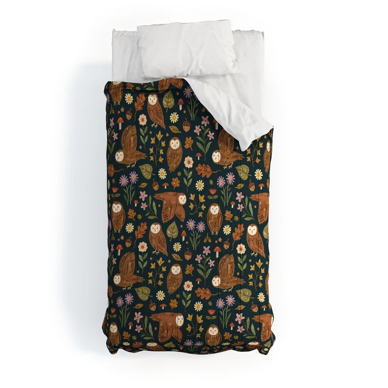 Folksy Fall Owls Comforter