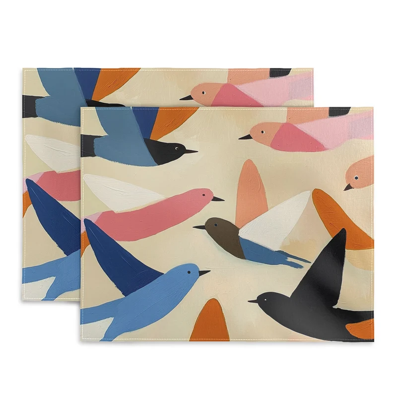 Colorful Birds in Flight Placemat
