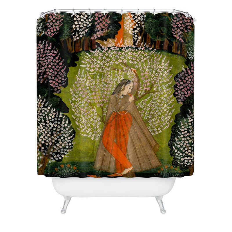 Padmini Nayika Indian Miniature Shower Curtain