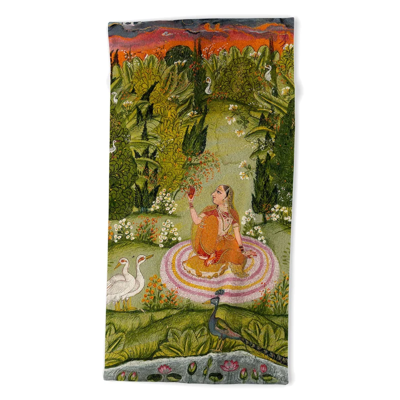 Indian miniature painting from a Ragamala Bath Towel