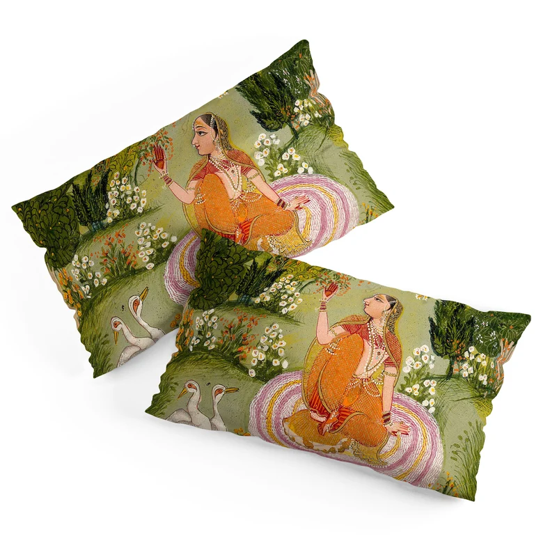 Indian miniature painting from a Ragamala Pillow Sham