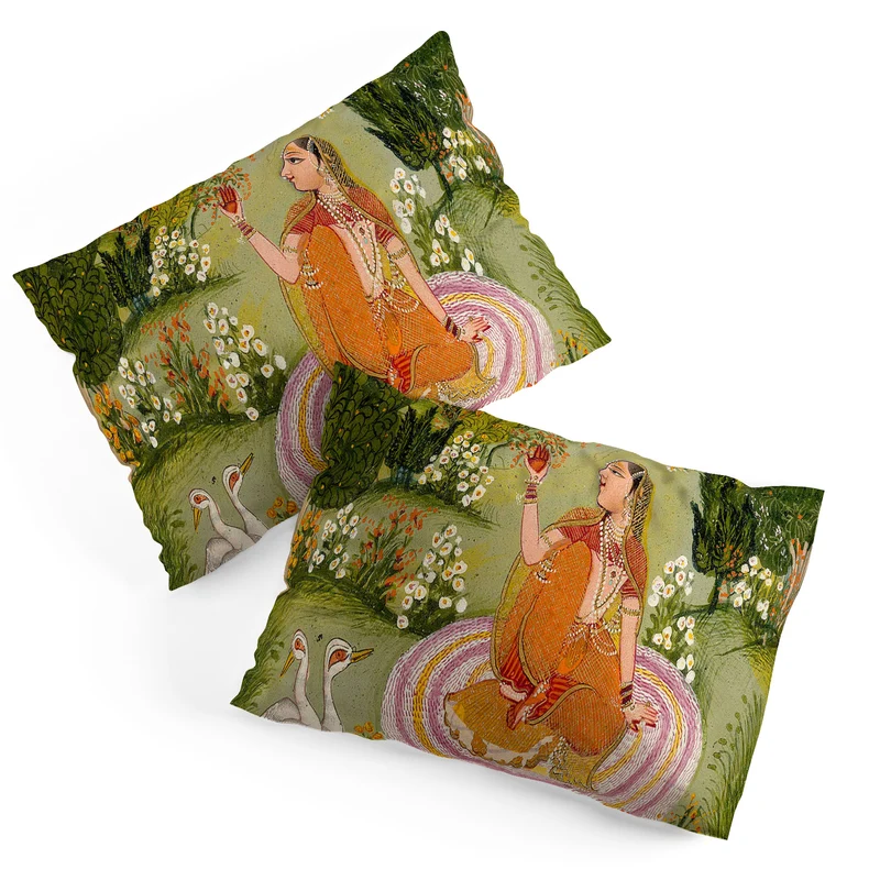 Indian miniature painting from a Ragamala Pillow Sham