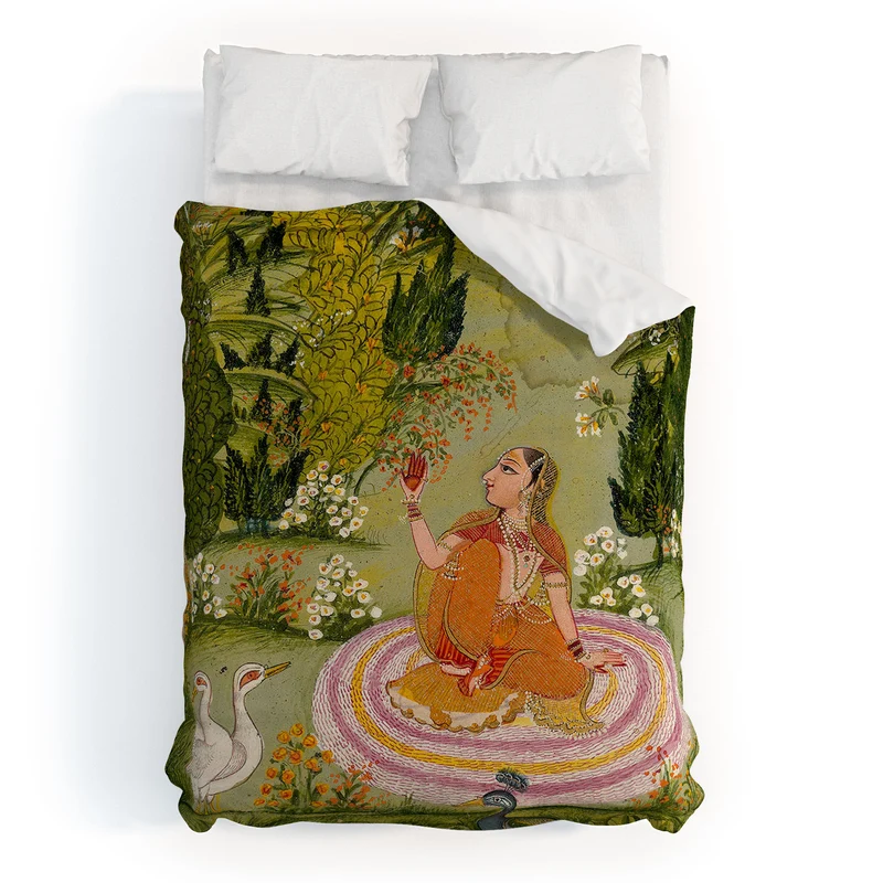 Indian miniature painting from a Ragamala Duvet Cover