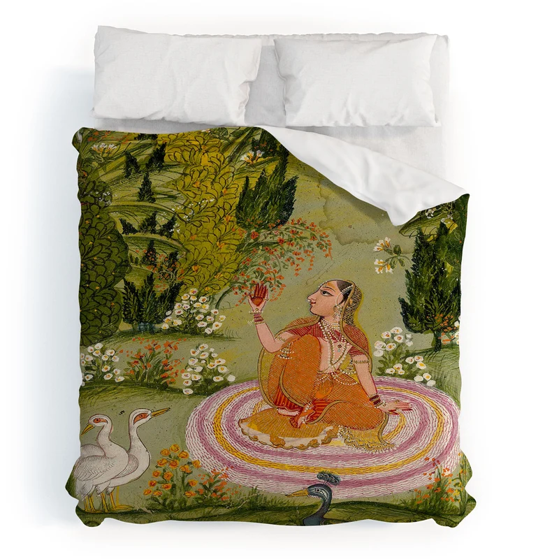 Indian miniature painting from a Ragamala Duvet Cover