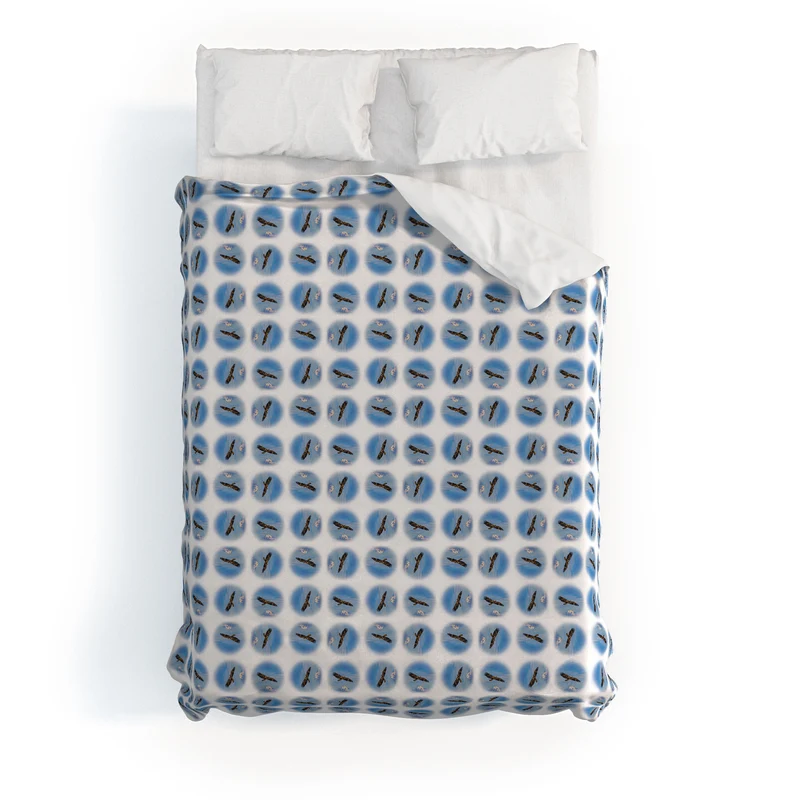 Eagle Flying High in Alaskan Skies Duvet Cover