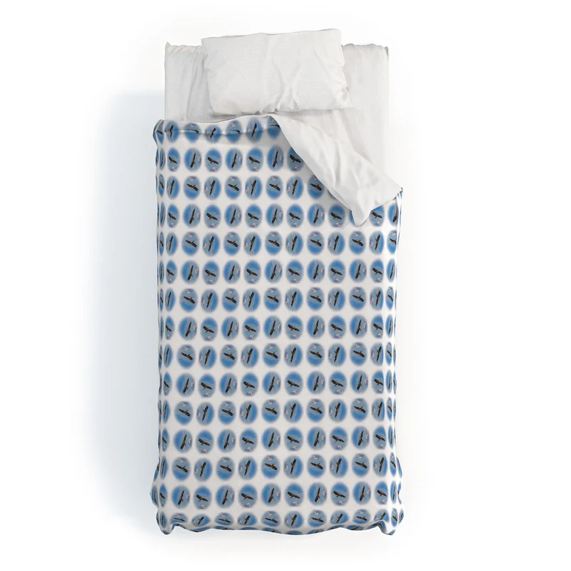 Eagle Flying High in Alaskan Skies Duvet Cover
