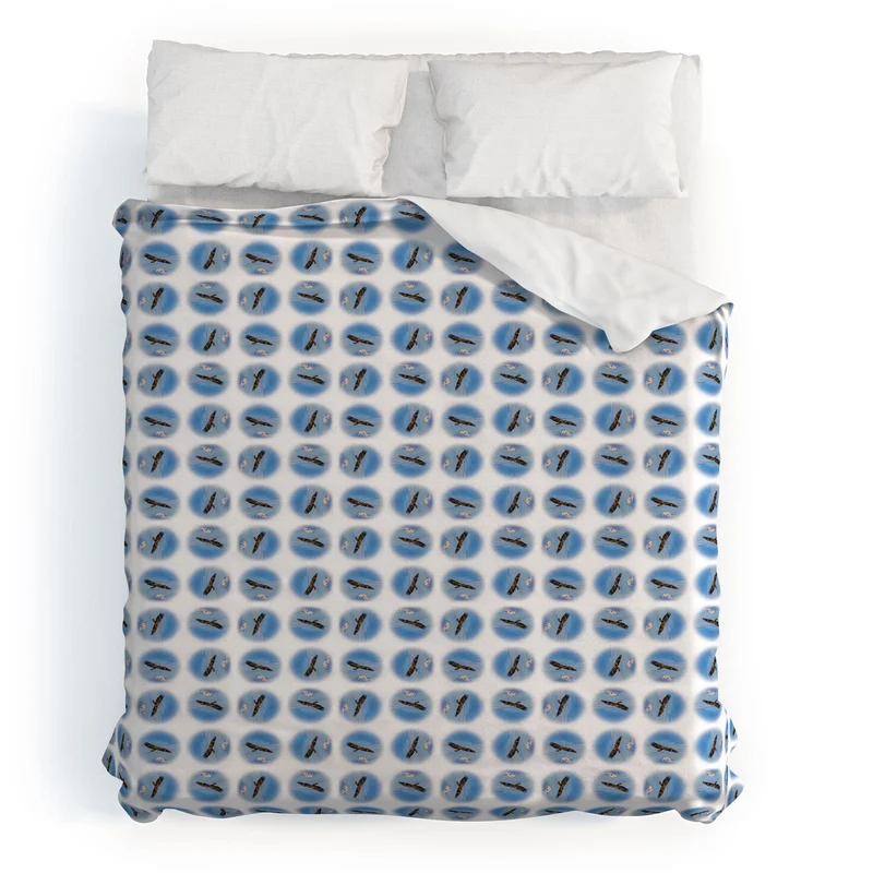 Eagle Flying High in Alaskan Skies Duvet Cover