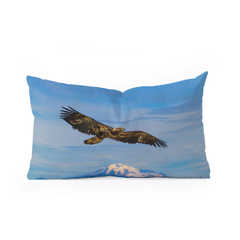 Eagle Flying High in Alaskan Skies Rectangular Pillow
