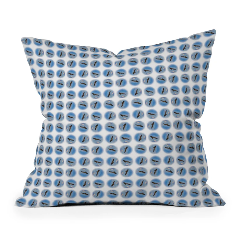 Eagle Flying High in Alaskan Skies Throw Pillow
