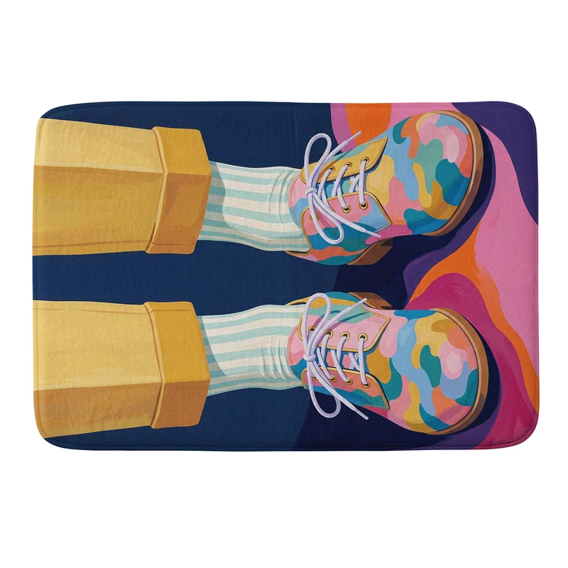 Vibrant Retro Pop Art Abstract Oxfords Bath Mat