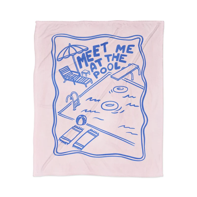 meet me at the pool Throw Blanket