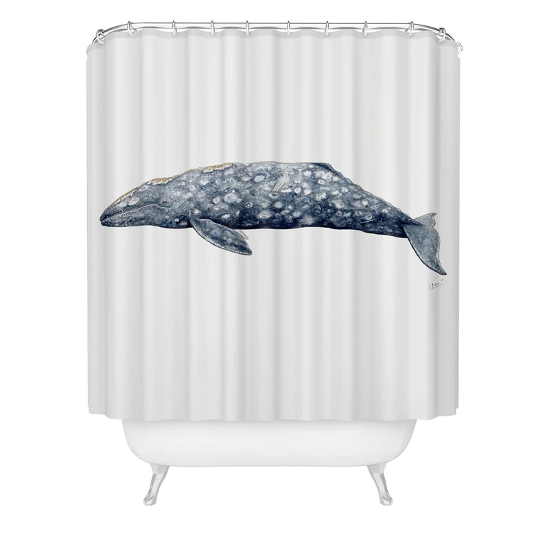 Grey whale Shower Curtain