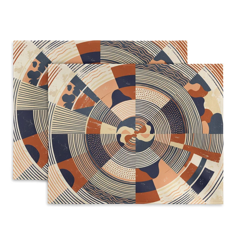 MidCentury Terracotta Abstract Geometric Placemat