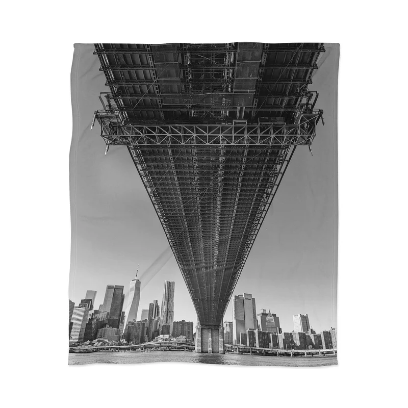 Below the Brooklyn Bridge Throw Blanket