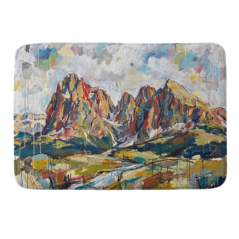 Abstract Dolomites Mountain Landscape Bath Mat