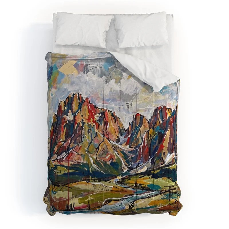 Abstract Dolomites Mountain Landscape Comforter