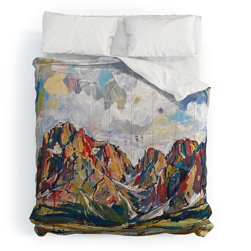 Abstract Dolomites Mountain Landscape Comforter