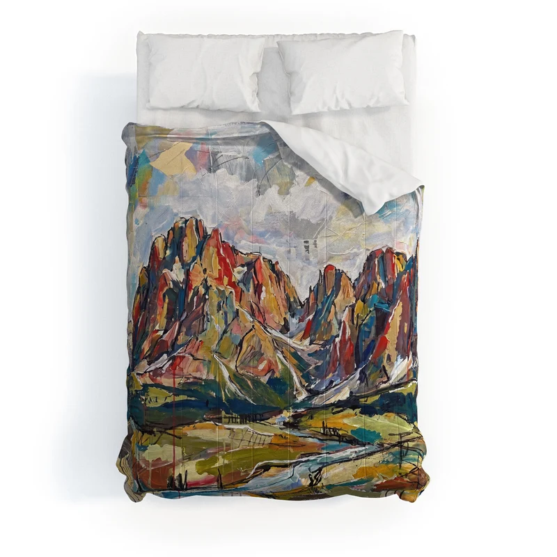 Abstract Dolomites Mountain Landscape Comforter