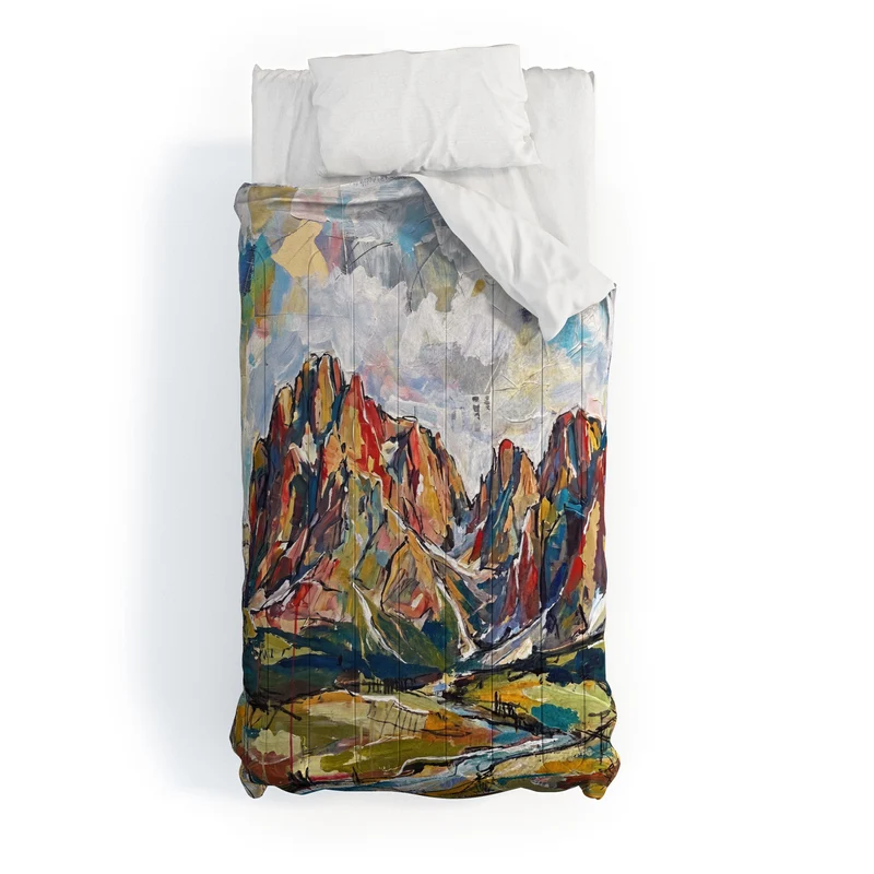 Abstract Dolomites Mountain Landscape Comforter