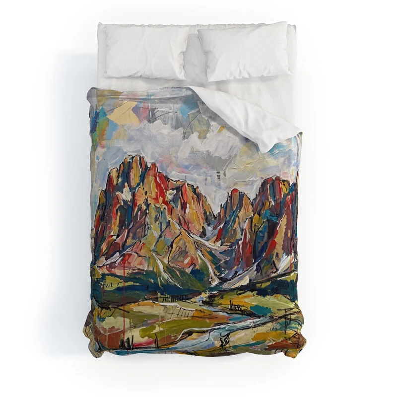 Abstract Dolomites Mountain Landscape Duvet Cover