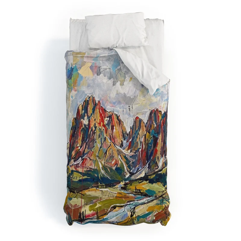 Abstract Dolomites Mountain Landscape Duvet Cover