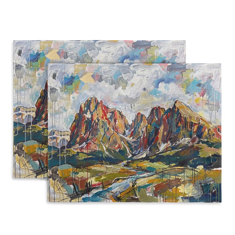 Abstract Dolomites Mountain Landscape Placemat