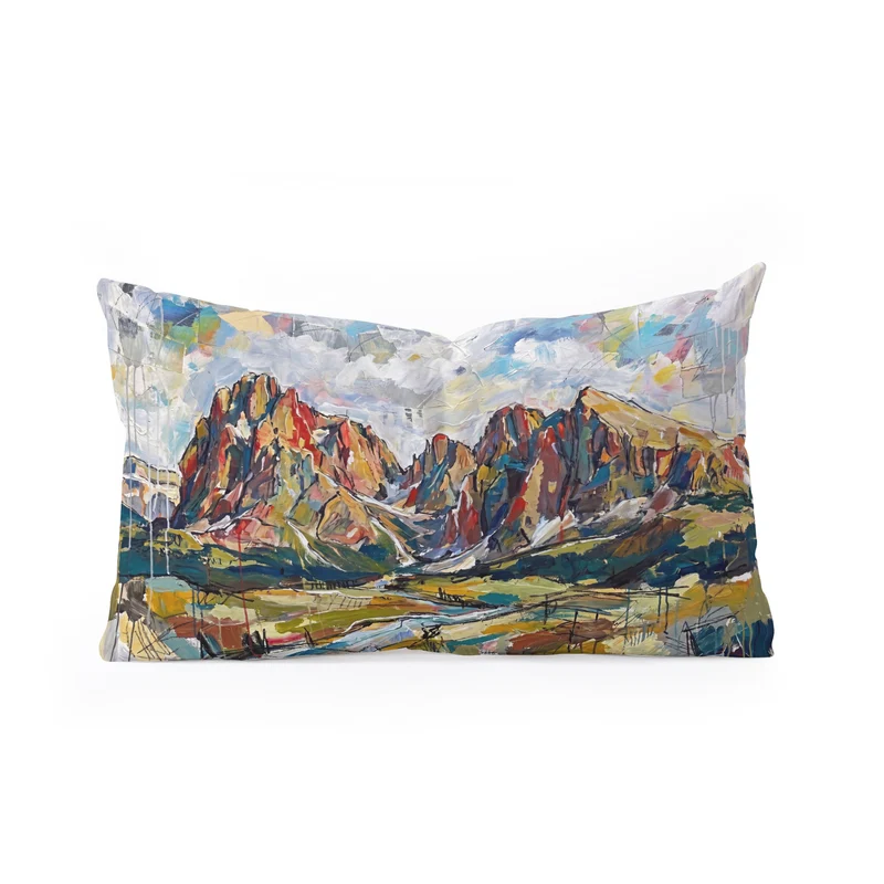 Abstract Dolomites Mountain Landscape Rectangular Pillow