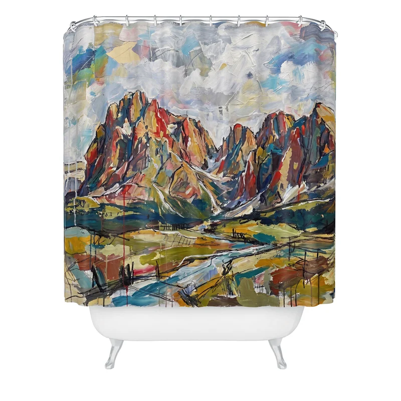 Abstract Dolomites Mountain Landscape Shower Curtain