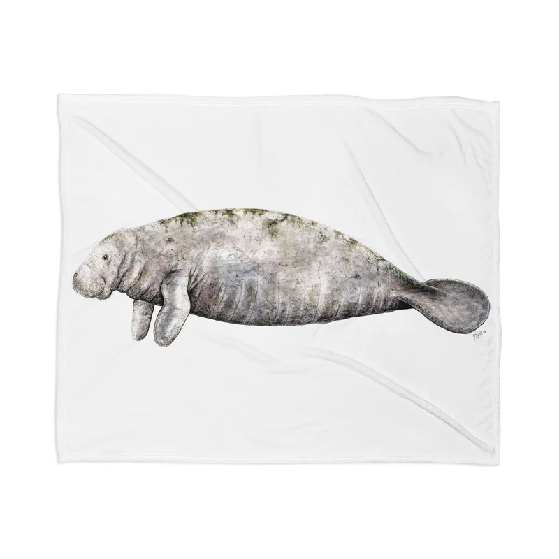 Manatee sea cow Throw Blanket