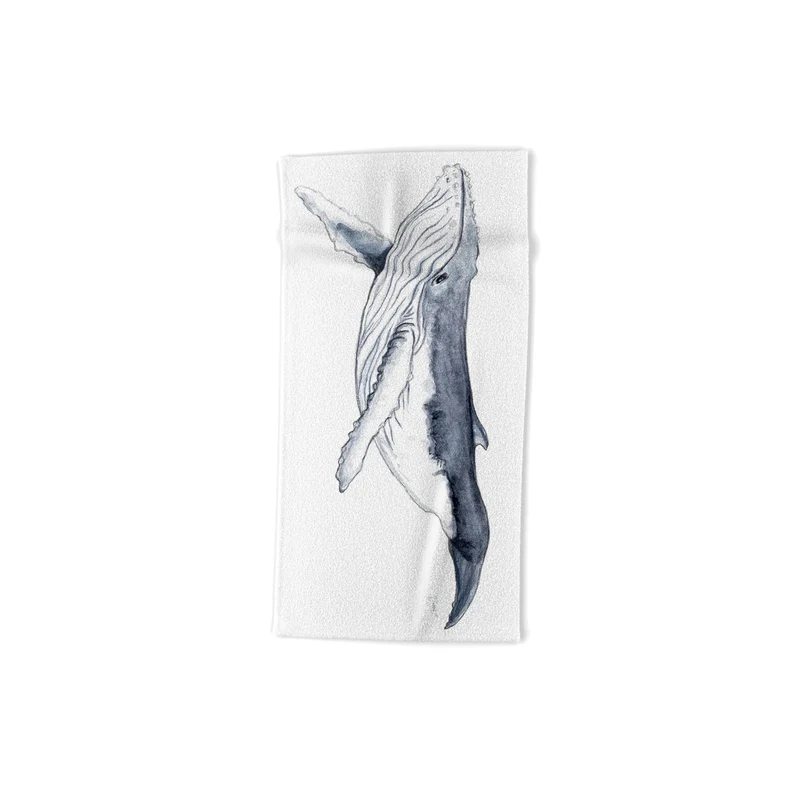 Cute baby humpback whale Bath Towel
